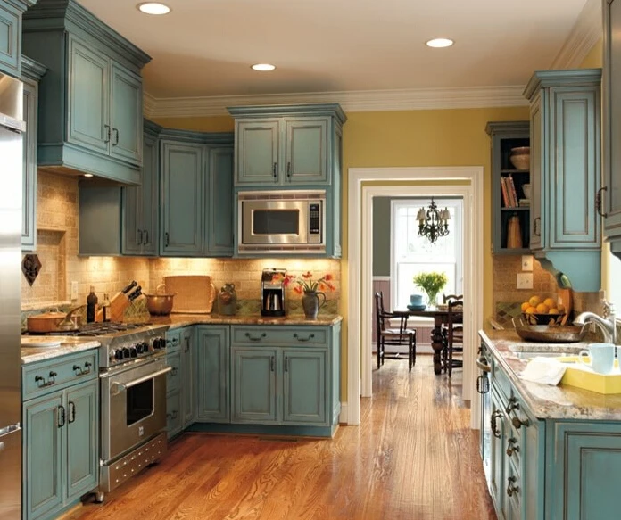 

Customized home furniture solid wood kitchen cabinet with island