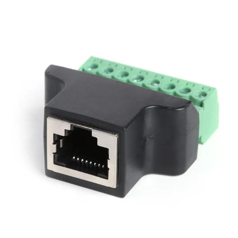 RJ45 Женский до 8 Pin винтовой клеммный разъем Ethernet кабель адаптер для CCTV камеры для цифровой DVR