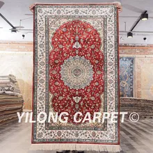 Yilong 3'x" красная маленькая рука персидский шелковые украшения дома Восточный стиль ковры(SL121B3x5