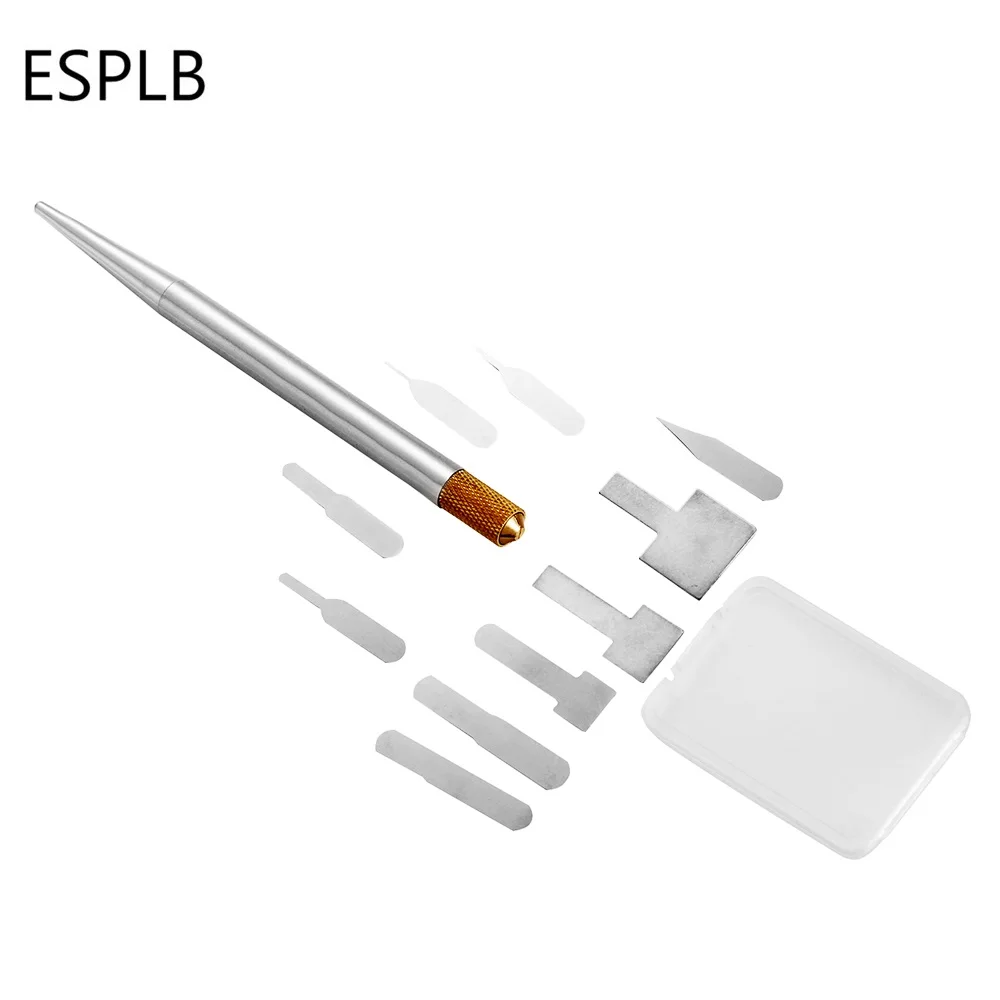 

ESPLB 11pcs CPU Remover Knife BGA IC Chip Repair Blade with Metal Handle for Mobile Phone Logic Board NAND Flash Repair Tool Kit