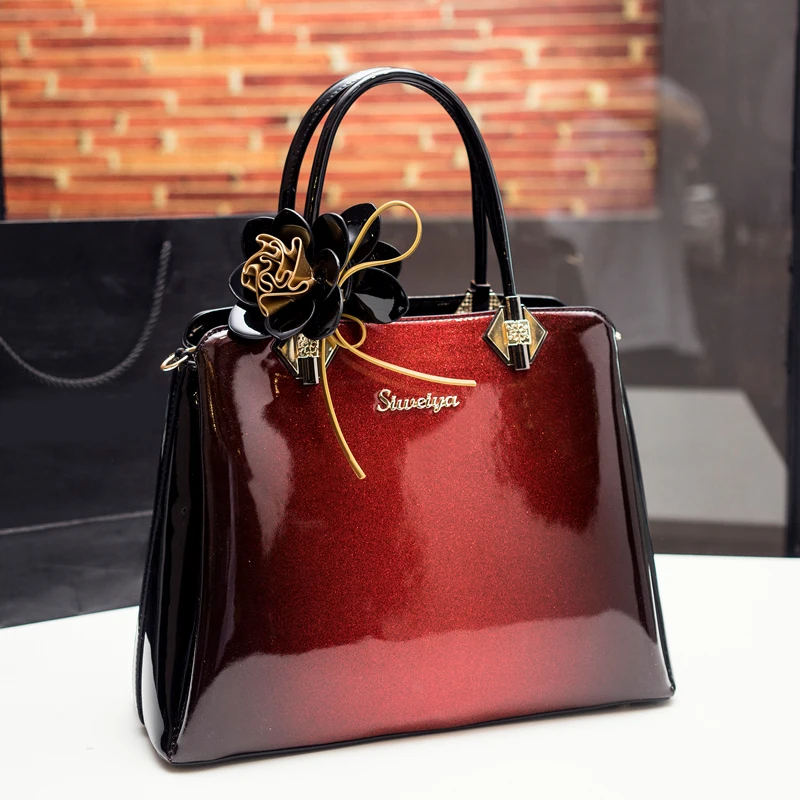 ICEV/Новая модная роскошная дизайнерская Высококачественная сумка из лакированной кожи, женские сумки известных брендов, женские кожаные сумки с цветочным узором