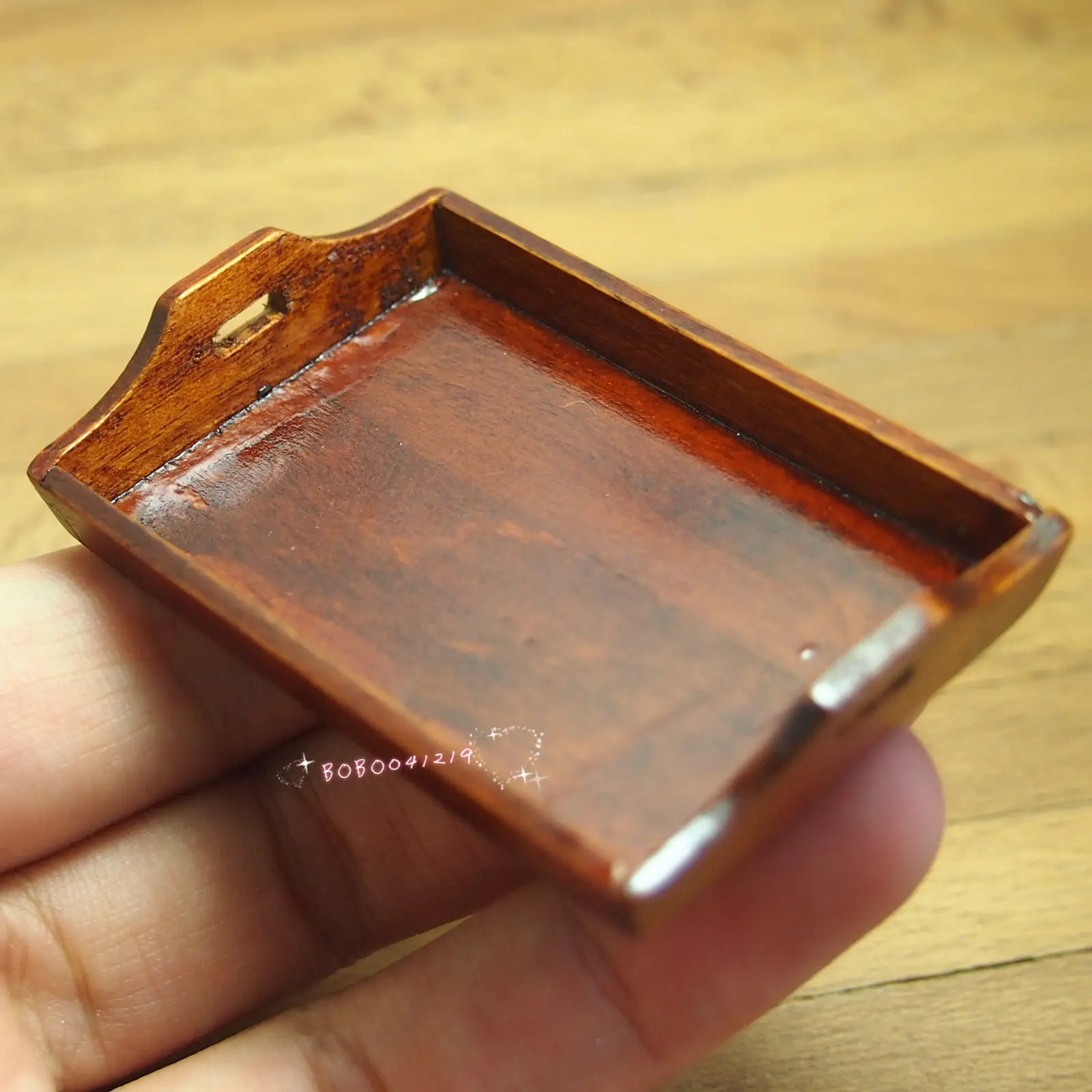 

Dollhouse Miniature 1:12 Toy Kitchen A Wooden Food Tray Length 5.7cm B103
