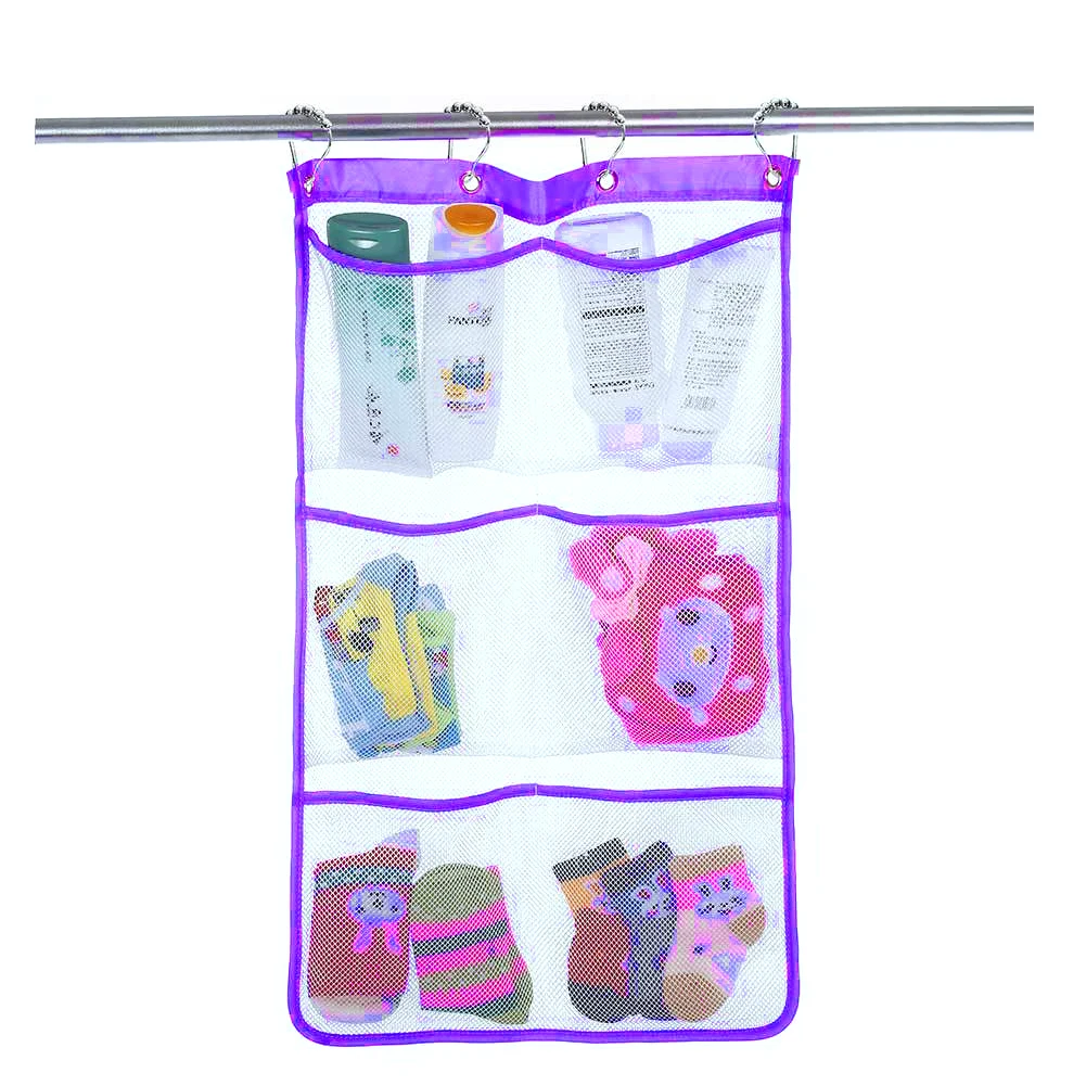 

Wall Hanging Shampoo 6 Pockets Bathroom Sundries Organizer Wardrobe Multifunctional Toys Storage Bag Mesh Net Hook Cosmetics