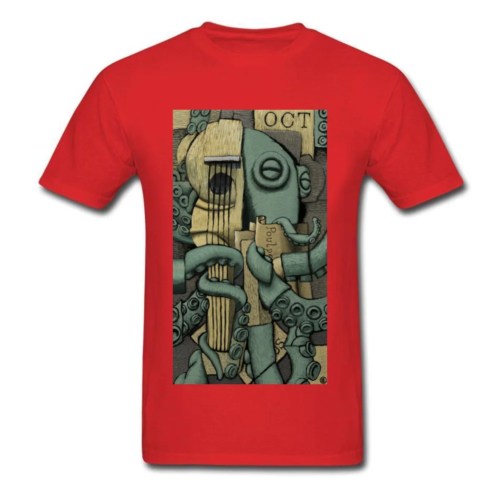 Georges Braquetopus Tops T Shirt Retro O-Neck Print Short Sleeve Pure Cotton Men's T Shirt Printed On Clothing Shirt Georges Braquetopus red