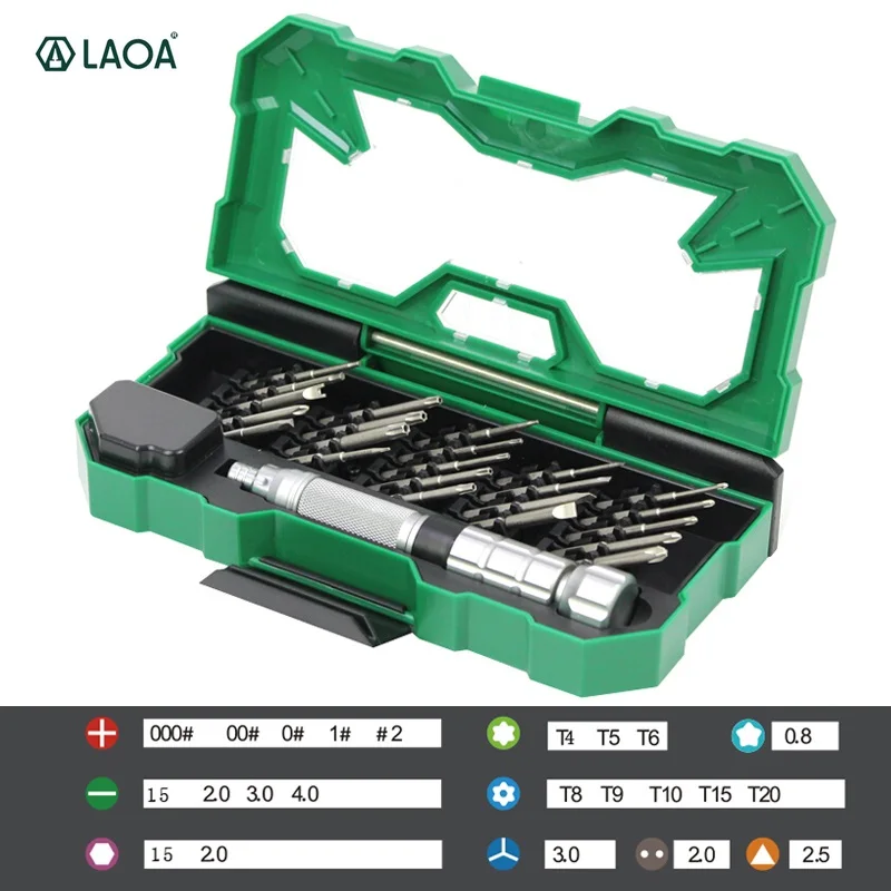 LAOA 25 в 1 Набор прецизионных отверток многофункциональный ручной инструмент для ремонта мобильного телефона, ноутбука и очков