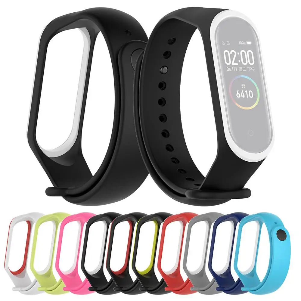 

Sports Soft Silicone Two color Wristband Wrist Strap For Xiaomi Mi Band 4 Smart watch Wearable accessories For men women #613