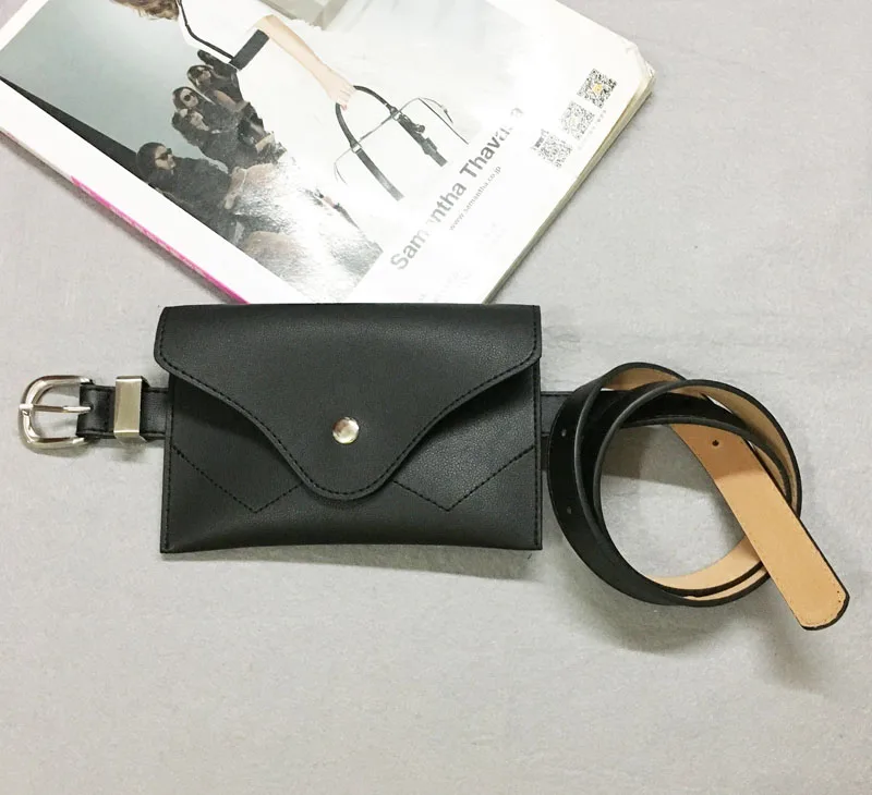 Новая модная женская поясная сумка в подземном стиле, поясная сумка, повседневная сумка из искусственной кожи, мини-ремень, кошелек для телефона для девочек-подростков, celular - Цвет: Black