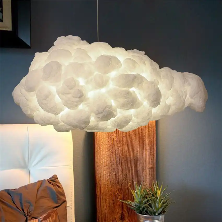 Cloud Lamp Pendant Light Decoration Floating Hanging Lights Bedroom Children S Room Restaurant Cafe Cotton Engineering Lamp