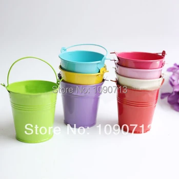 

Free Shipping 20X Mini Wedding Candy Buckets Wedding Pails Wedding Favor Metal Buckets Wedding Candy Box