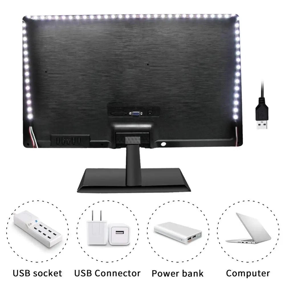 DC5V USB Светодиодная лента гибкий светильник 5050 RGB мини 3Key 17Key RF ИК пульт IP65 50 см 1 м 2 3
