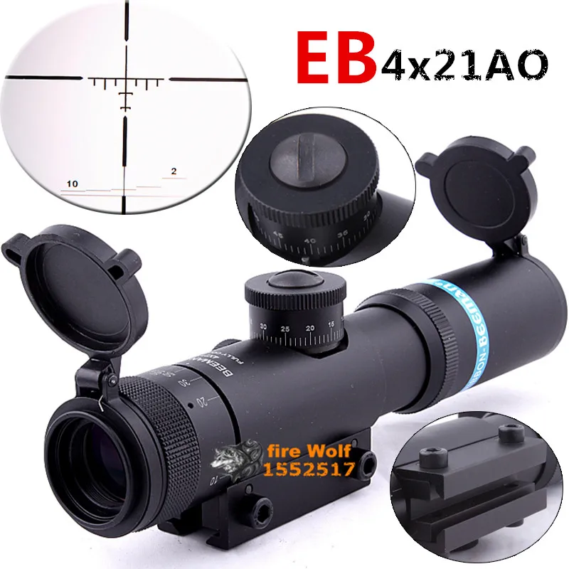 

Hunting Rifle Scope 4x21 Optical Sight Telescopic Scope Fogproof Reticle Scope 11mm Scope Mount For Hunting Rifle Outdoor Sports