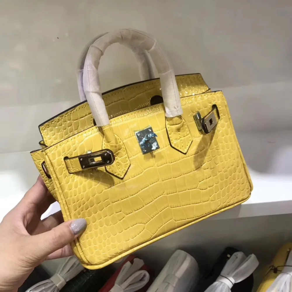 

free shipping the new spring and summer color cow genuine leather fashion alligator handbag &crossbody bag of women