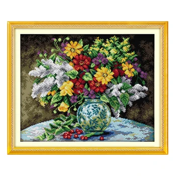

Joy Sunday crossstitch diy Beautiful vase basket vase DMC14CT11CT cottonfabric livingroom hotel home painting factory wholesale