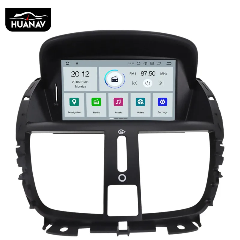 Excellent DSP Android 9.0 Car DVD Player GPS Navigation For Peugeot 207 2008-2014 stereo headunit auto Car radio multimedia tape recorder 1