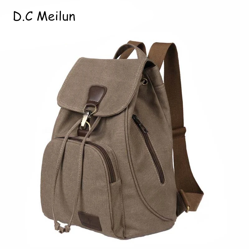 

D.C Meilun Female women canvas backpack preppy style school Lady girl student school laptop bag mochila bolsas Z2