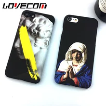 David Bless Virgin Mary Printing Phone Case For Iphone 6 For Iphone 6S Plus 7 7 Plus Hard Frosted Phone Back Cover Capa Coque