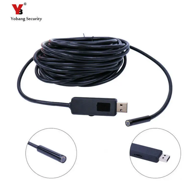 

Yobang Security 5.5mm Endoscope USB Inspection Camera Waterproof Endoscope Snake Camera with 6LED and USB Adapter and 2m