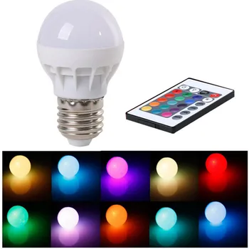 

16 Color Change LED Bulbs With IR Remote E27 3W LED Lamp Soptlight Bulb Holiday Light Night Decor LED Bulbs Saving Energy