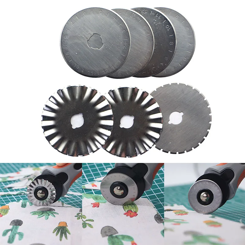 

45mm Rotary Fabric Cutter with Different Shapes Extra Blades for Quilting Sewing LBShipping
