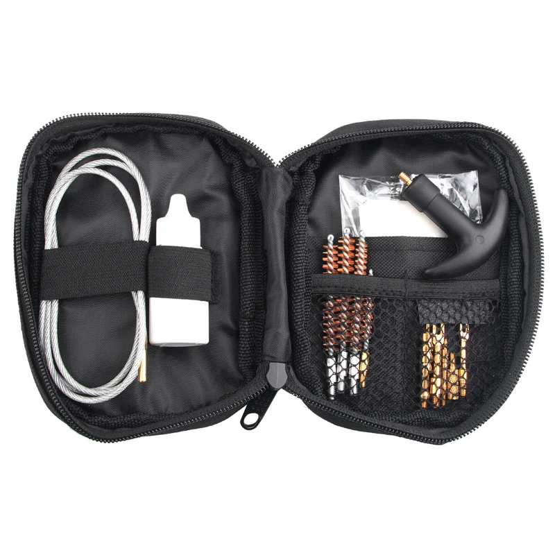 Gun Pistol Cleaning Kit Set Nylon Bag Rod Brush Gun cleaning for .17cal .22cal .30cal 2708.280cal Brass brush Rifle Cleaning for Hunting RL37-0046-07