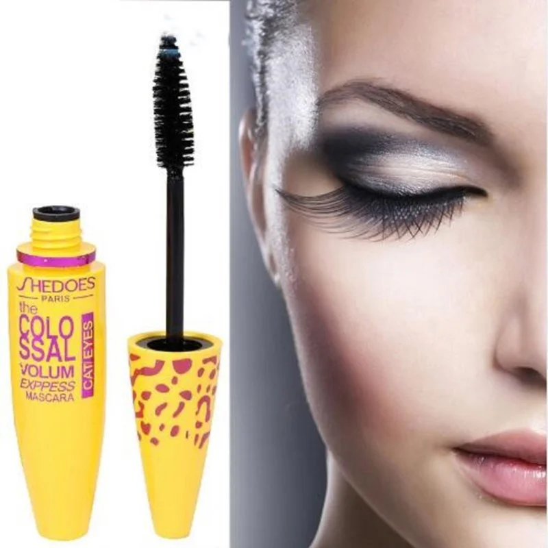 

1 PC Yellow Mascara Curling Tube Thickness Extended Waterproof Durable Black Concentrated Eye Mascara Cosmetics TSLM1