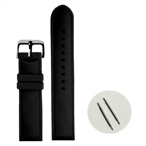 20mm Simple Black Silicone Jelly Rubber Ladies Men Watch Band Straps WB1087A20JB
