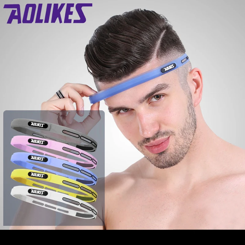 

Outdoor Sports Fitness Yoga Running Headband Adjustable Silicone Headwear Hairband Forehead Belt Sweat Absorb Proof Men Women