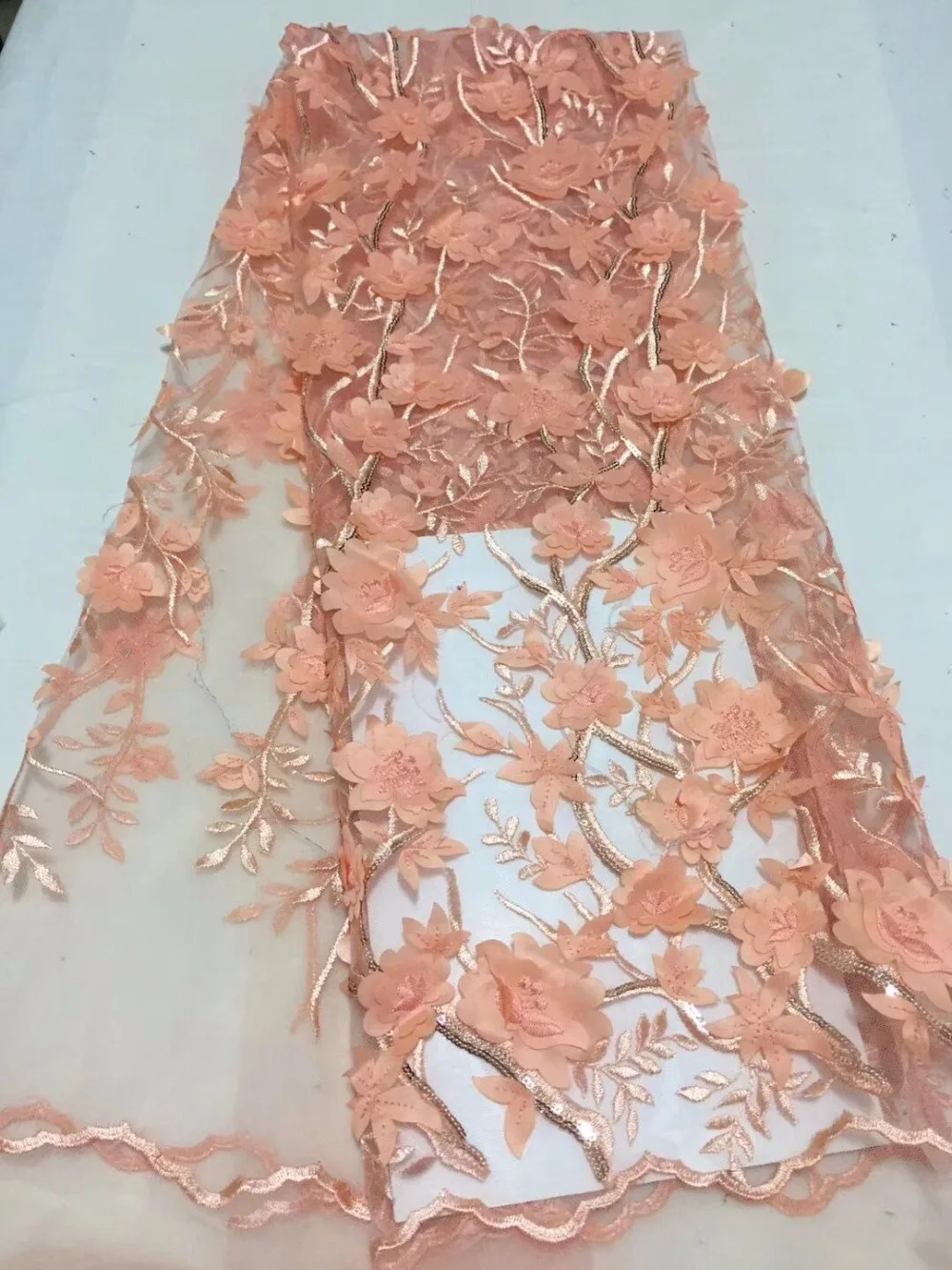Aliexpress Express French Lace Fabric, Special Peach Net Lace Fabric