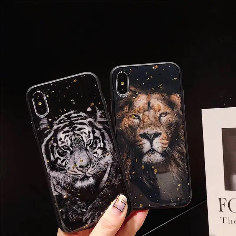 

New Tiger Lion For Iphone 6 6S 7 8plus X Xs Xr Xsmax Cool Silicone Drop Protection Cover