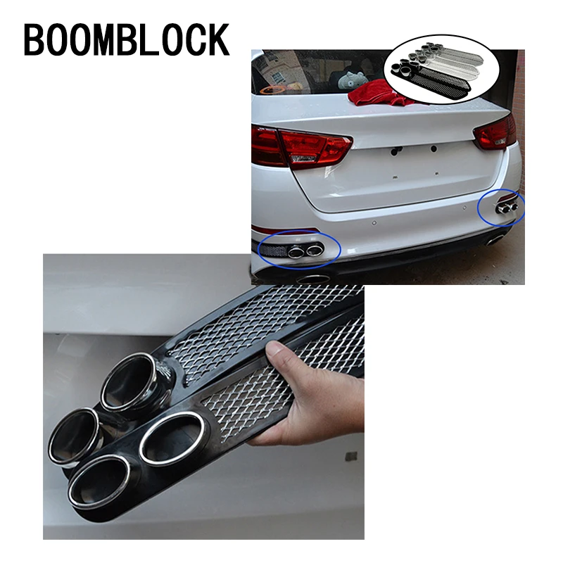 

3D Automobiles Car Exhaust pipe Stickers For Suzuki Vitara Hyundai Solaris I30 IX35 Creta Accent IX25 Jeep Renegade Wrangler