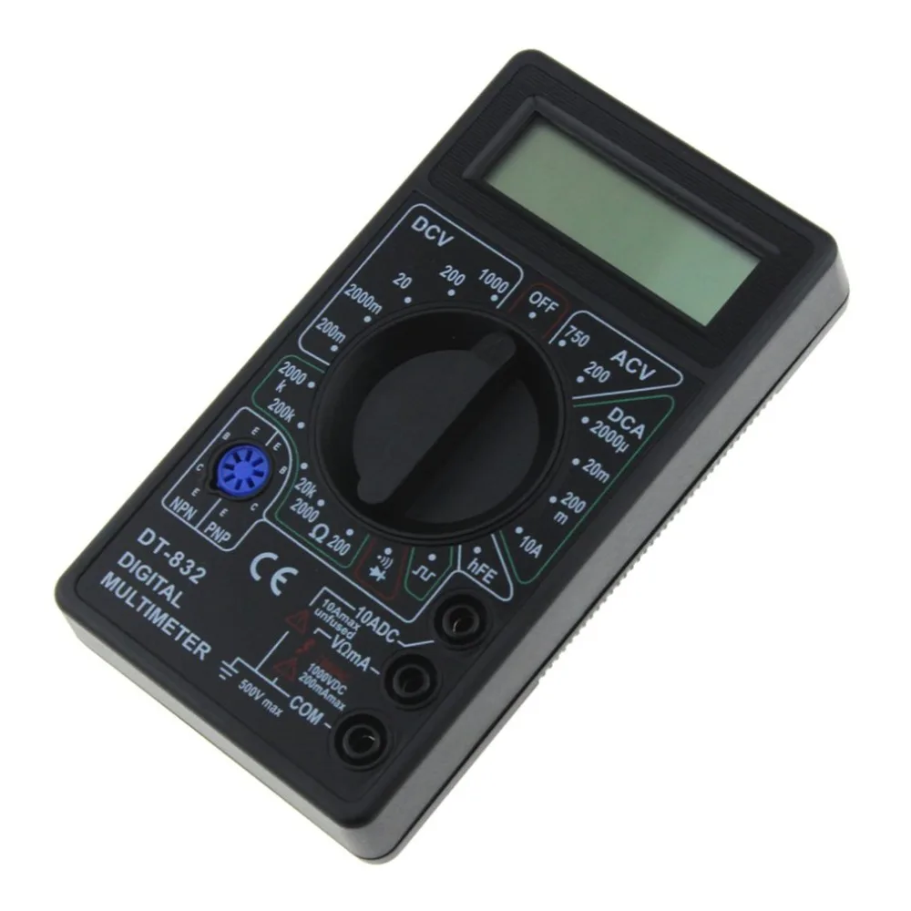 DT-832 мини карманный цифровой мультиметр 1999 отсчетов AC/DC Вольт Ампер Ом диод hFE тестер непрерывности Амперметр Вольтметр Омметр