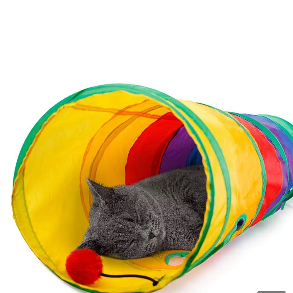 Кошка Туннель ПЭТ туба складная игрушка для игры в помещении на открытом воздухе котенок игрушки для щенка для головоломки для тренировки скрытия обучения и бега Уит