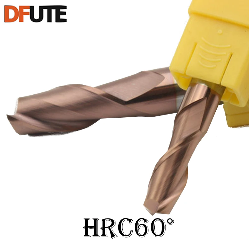 DFUTE HRC60 2Flutes Tungsten Steel Coating Lathe tools End Mills Metal Drill Bits Cutting Tools