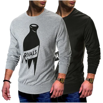 

Fashion Explosions Large Size Men's Autumn And Winter New Wine Bottle Letter Print Pullover Head