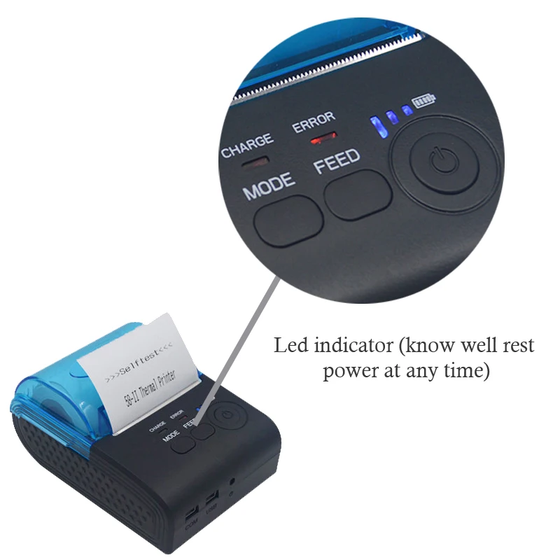 Pos 58mm thermal portable bill printer bluetooth android mobile receipt printer usb serial port HS-590A with one year warranty Pos 58mm thermal portable bill printer bluetooth android mobile receipt printer usb serial port HS-590A with one year warranty