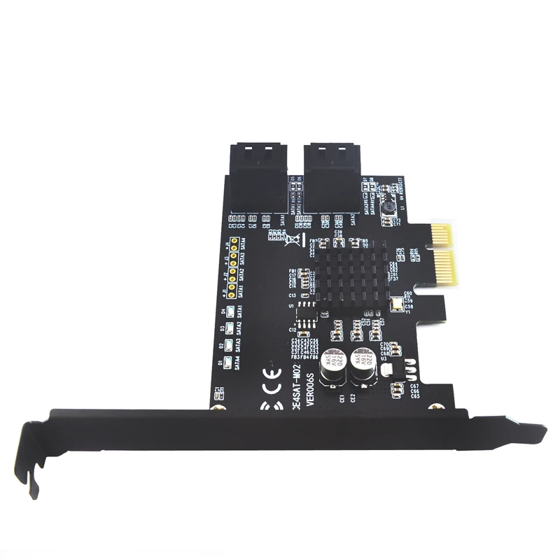 Новинка Marvell 88SE9215 4 порта SATA 6G PCI Express Riser Card e к III 3 0 конвертер SATA3.0 HDD SSD IPFS для BTC