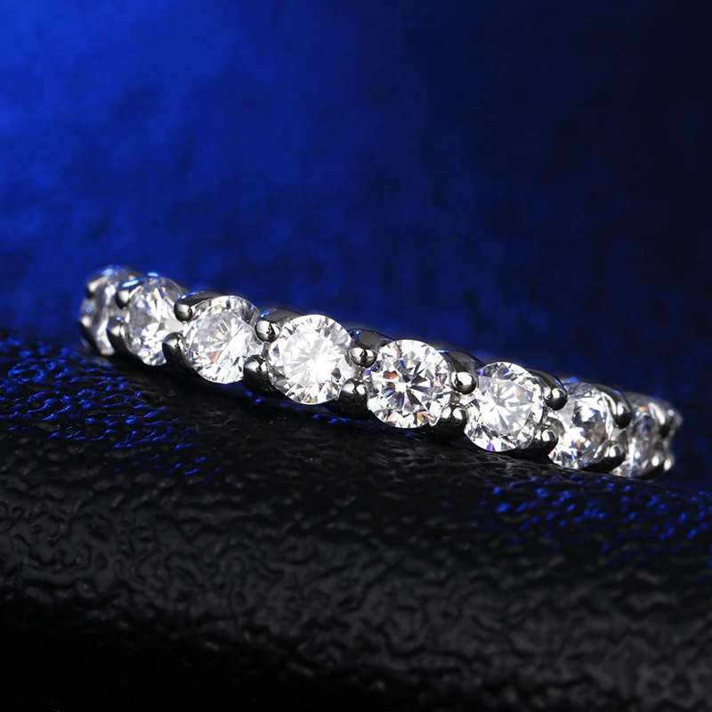 

Free Engraving Service S925 Sterling Silver Ring SONA Diamond Luxury Fine Ring Unique Style Love Wedding Engagement