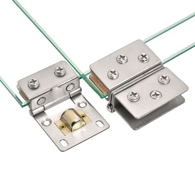 Window Display Cabinet Wood Cabinet Glass Door Clamp Free Hole Not Perforated Hinge 2PCS