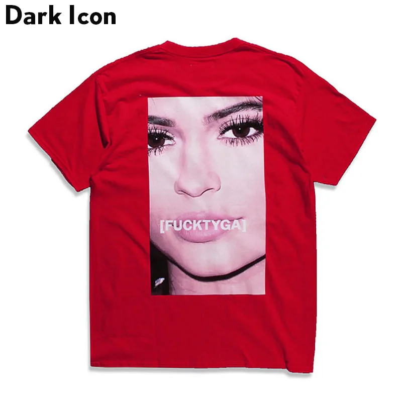 DARK ICON Spoof Tyga Hip Hop Tshirts 2019 Summer Printed T-shirt O-neck Casual Tee Shirt Short Sleeve Men Clothing Cotton 3XL