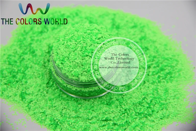 

TCF501 Neon Green Colors 0.8mm size solvent resistant glitter for nail Art nail Polish or other DIY decoration