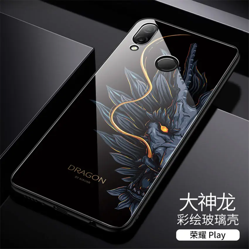 Стеклянный чехол Aixuan, чехол для huawei Honor Play, силиконовый чехол из закаленного стекла для телефона s, чехол для huawei Honor Play, чехол, 6,3