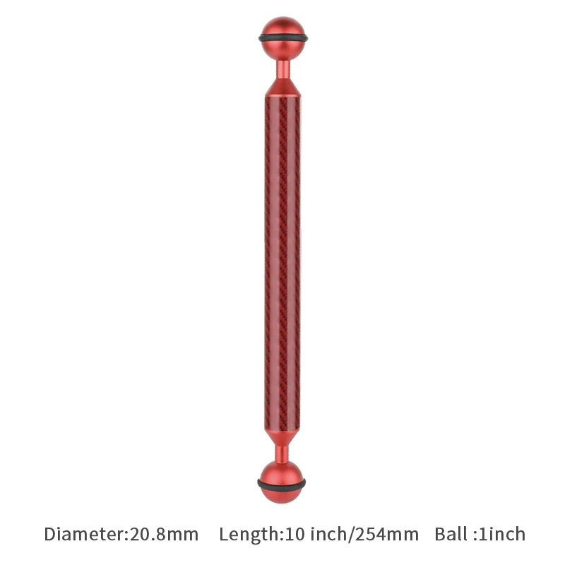 Billige Carbon Faser Float Auftrieb Aquatische Arm Dual Ball Schwimm Arm Tauchen Kamera Unterwasser Tauchen Tablett für GOPRO Hero Smartphones