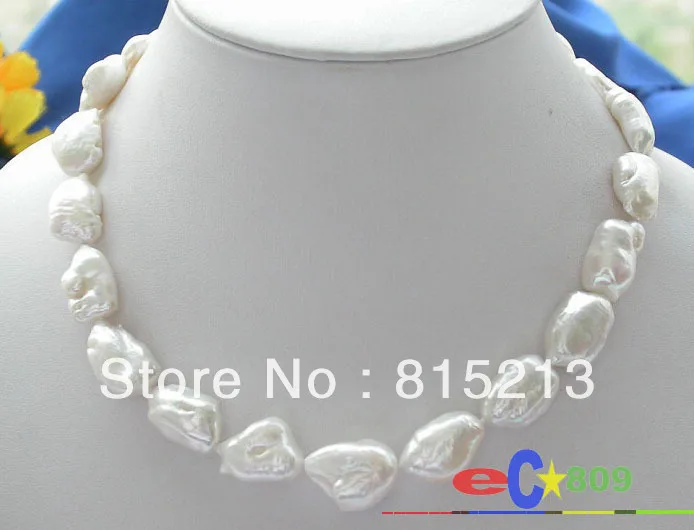 

N1038 20MM WHITE KESHI REBORN PEARL NECKLACE 925SC % Discount AAA