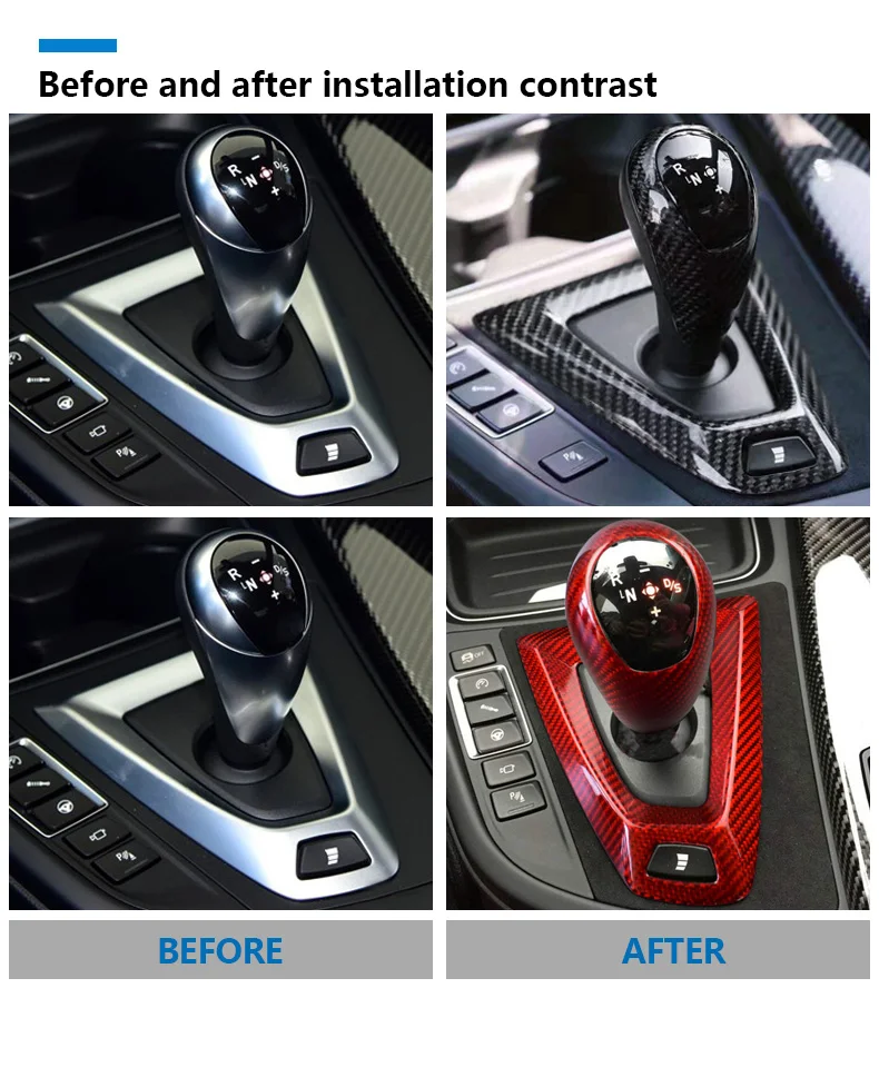 Carbon Fiber Gear Shift Knob Cover Trim for BMW M2 F87 M3 F80 M4 F82 M5 F83 F10 F12 F13 X5M F85 X6M F86 Accessories (3)