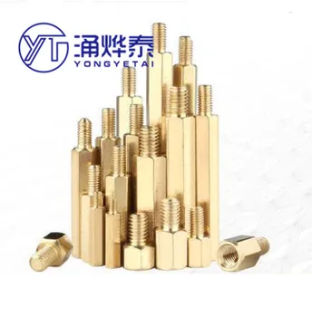 

10pcs M3 Male 6mm x Female 5-50 mm Hex Brass Standoff Spacer M3+6 Copper Hexagonal Stud Spacer Hollow Pillars M3*(5-50)+6mm