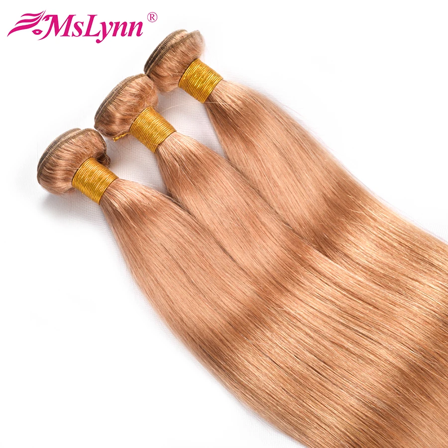 alt#27 Honey Blonde Bundles Brazilian Straight Hair Bundles Deal Straight Human Hair Weave 3 Pcs/Lot Mslynn Non Remy Hair Extension