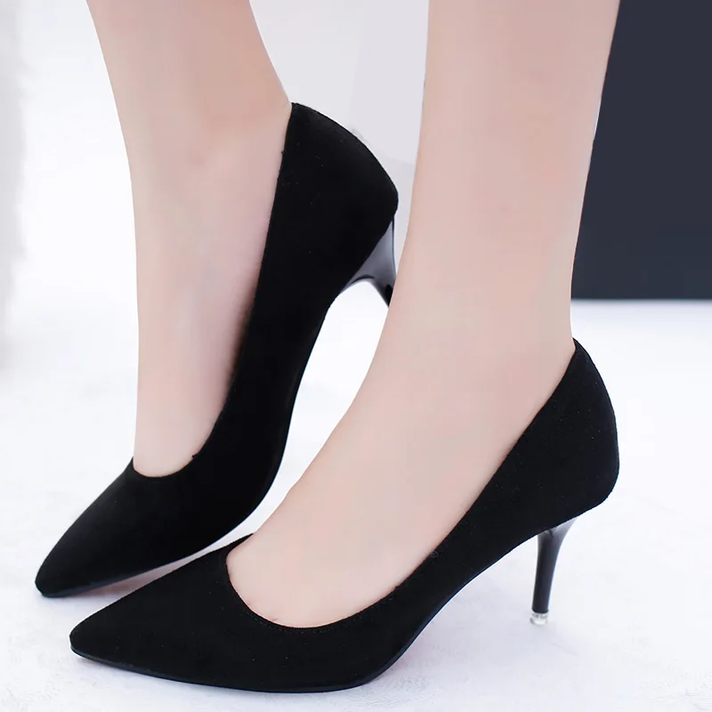 Женские туфли лодочки из искусственной замши на высоком каблуке|pumps women|zapatos