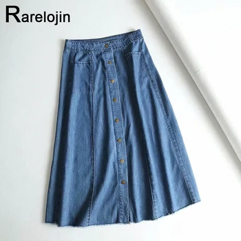 

Summer skirt 2019 new Europe America women fashion skirt high waist skirt wild denim skirt femme midi skirts women skirt clothes