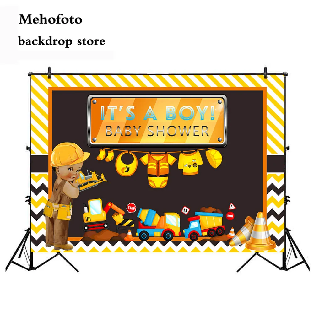 Colorwonder Background for Photo Baby Boy with Toy Trucks and Yellow Worker Cloth 7X5ft Black Backdrop Stripes Birthday | Электроника