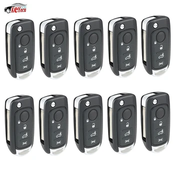 

KEYECU 10 Pcs/lot Replacement Folding Remote Car Key Shell Case Fob 4 Button for Fiat 500, 500X, Toro
